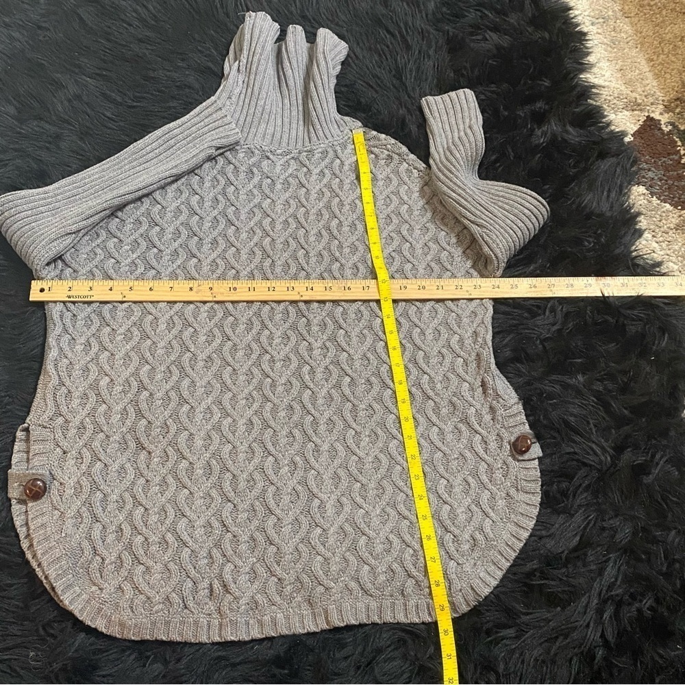 Between Me And You Ladies Sweater Gray Pull Over Oversized Cowl Neck - Picture 13 of 16